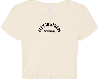 Feet in Straps Enthusiast - Women's Fitted Pilates Crop Tee