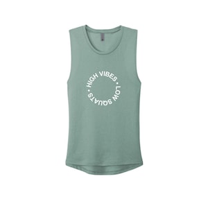 Camiseta de tirantes High Vibes Low Squats para gimnasio: Camiseta de entrenamiento para mujer imagen 1