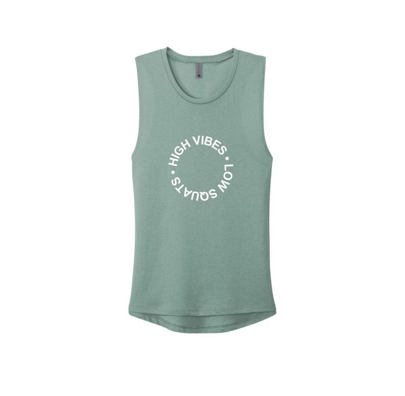 Camiseta de tirantes High Vibes Low Squats para gimnasio: Camiseta de entrenamiento para mujer imagen 1