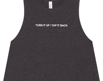 Turn it Up & Tap Back Cycling Crop Top | Racerback Gym Tank