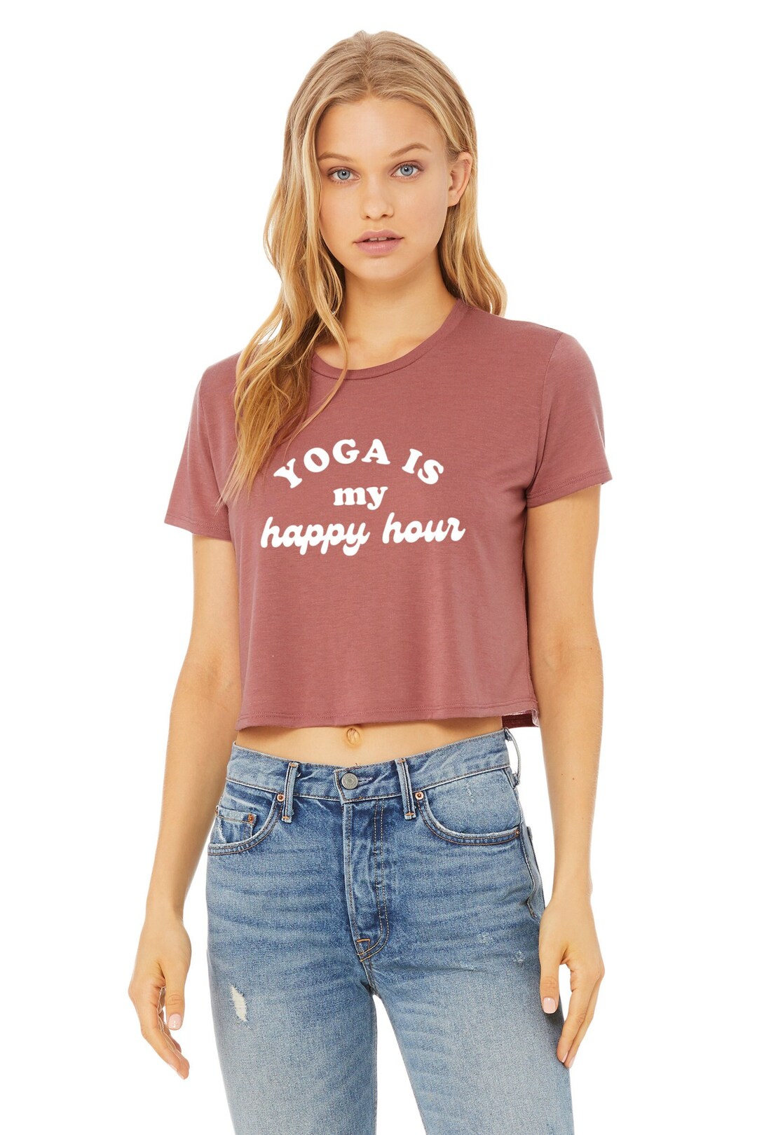 Yoga is My Happy Hour Yoga Crop Top Yoga Shirt Yoga Teacher Hot Yoga