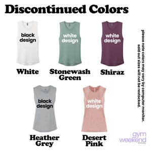 a collection of six different tank tops in various colors, including black, white, green, pink, grey, and desert pink.