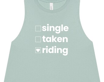 Single Taken Riding - Women's Indoor Cycling Crop Tank Top