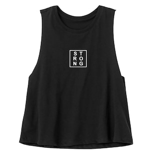 Workout Shirt for Her | Gym Shirts Women | Running Shirt for Her | Yoga Tank Top | Boxing Shirt | Pilates Shirt | STRONG Cropped Tank