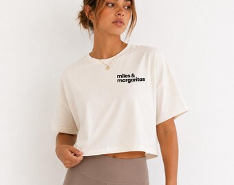 Miles and Margaritas - Women's Workout, Running Crop Tee