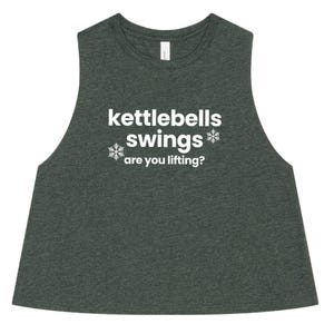 Holiday Gym Shirt | Holiday Shirts Women | Holiday Gym Shirt | Christmas Workout Tank | Funny Gym Shirt | Kettlebell Swings Are You Lifting