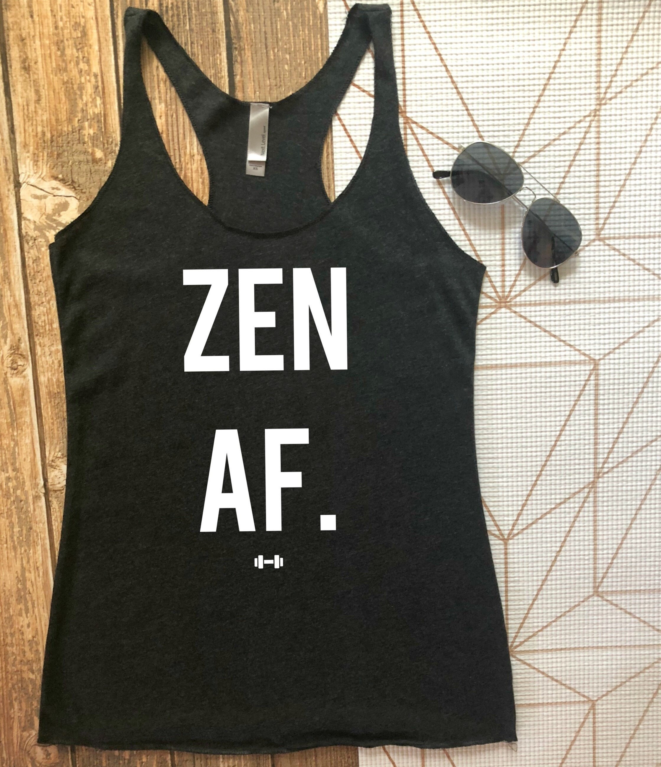 Zen AF Funny Workout Tank Funny Yoga Tank Yoga Zen Vibes Etsy