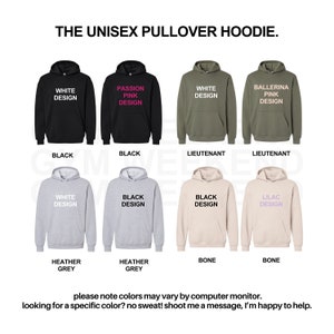 the unisex pullover hoodie is available in multiple colors