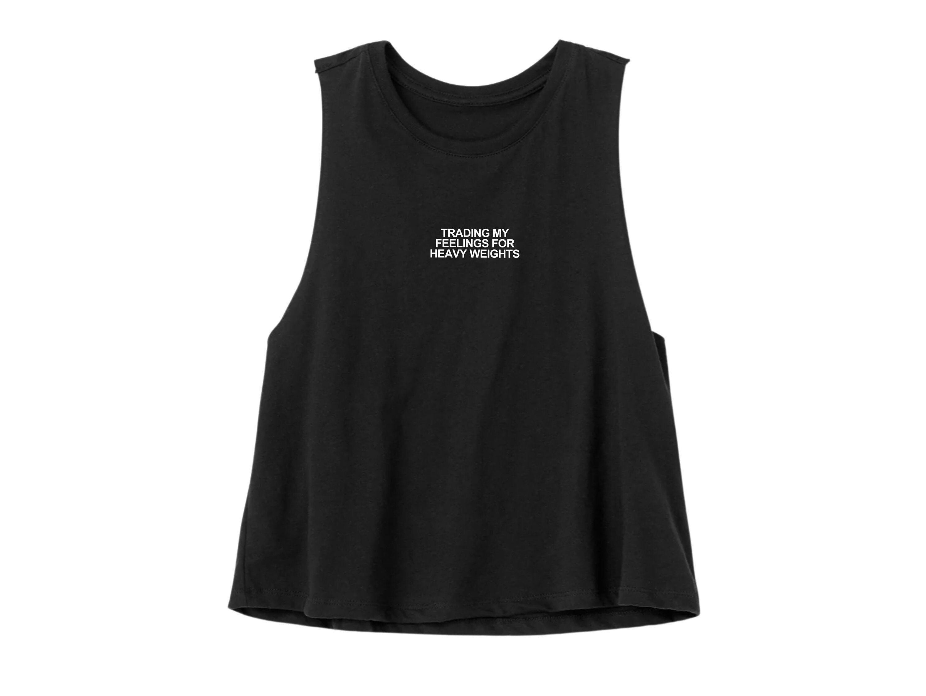 Trading My Feelings For Heavy Weights Crop Tank | Lifting Shirt