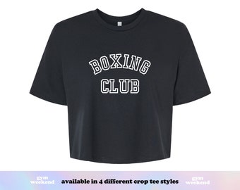 Chemise de boxe | Chemise de boxe pour femme | Chemise de kickboxing | Haut court de boxe | T-shirt court | T-shirt court Boxing Club