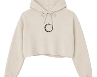 Drink Wine Pet Dogs Lift Heavy - Women's Cropped Fleece Gym Hoodie