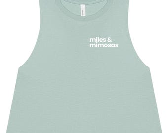 Miles & Mimosas Crop Tank - Women's Running Shirt