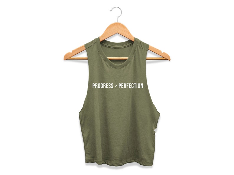 Gym Gift for Her Workout Motivation Gym Crop Top Workout Shirts Women Workout Tank Top Progress Perfection