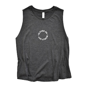Boxing Crop Tank Top | Gloves On World Off, Workout Gym Shirt
