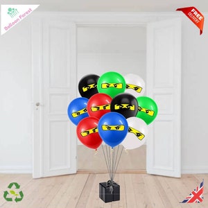 UK.biodegradable 12" x 10 Lego Ninjago style Natural Latex Balloon Children's birthday party  balloons Eco Friendly Recycled packaging