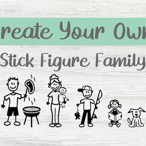 TOTOMO Customizable Stick Figure My Family Car Decal Sticker Etsy
