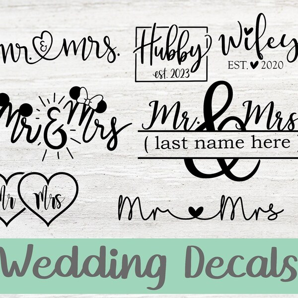 Wedding Vinyl Decals Etsy