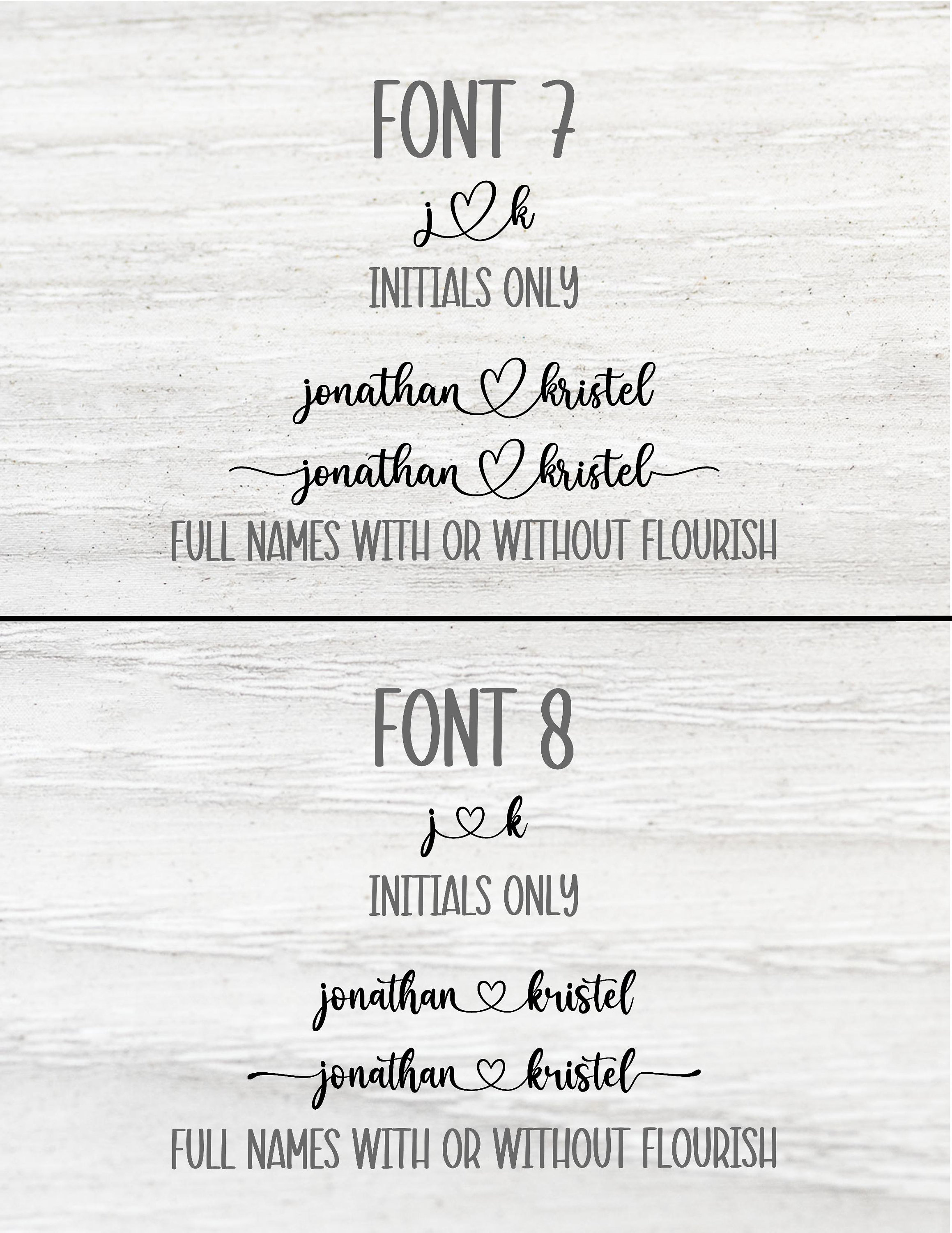 Two Names With Heart Vinyl Decal/sticker | Two Initials With Heart ...