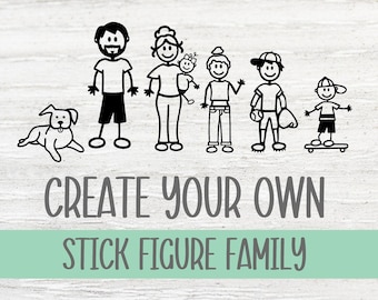 Custom Family Car Decal Stick Figure Family Decal Custom Family