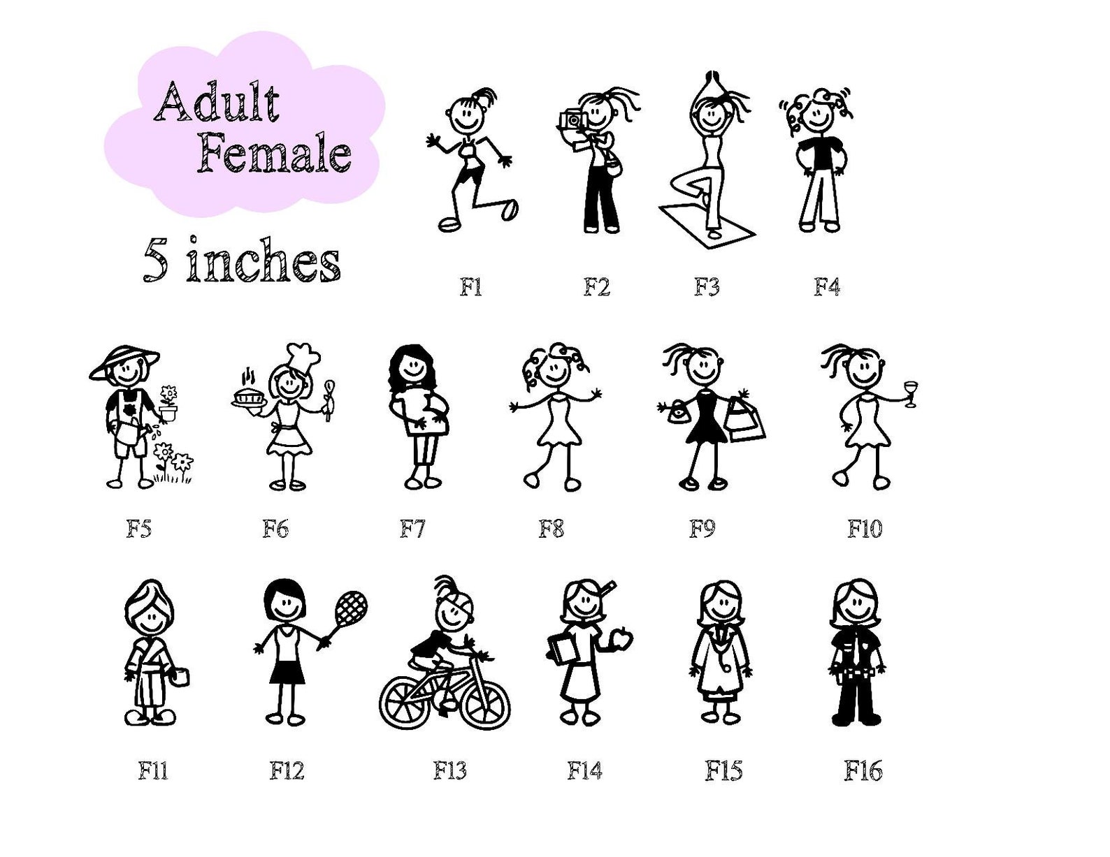 Create Your Own Stick Figure Family Decal/Sticker Etsy