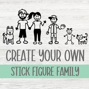Create Your Own Stick Figure Family Decal/Sticker