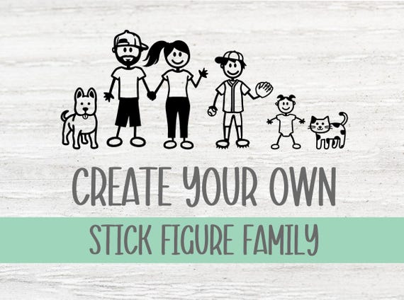 Create Your Own Stick Figure Family Decal/Sticker