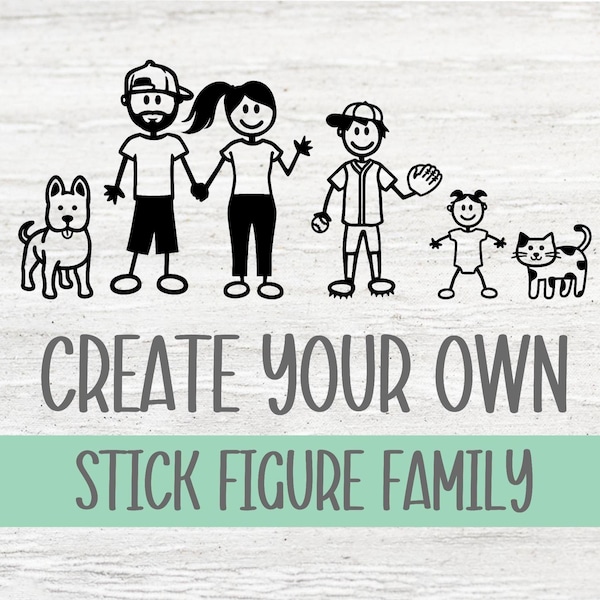 Create Your Own Stick Figure Family Decal/Sticker