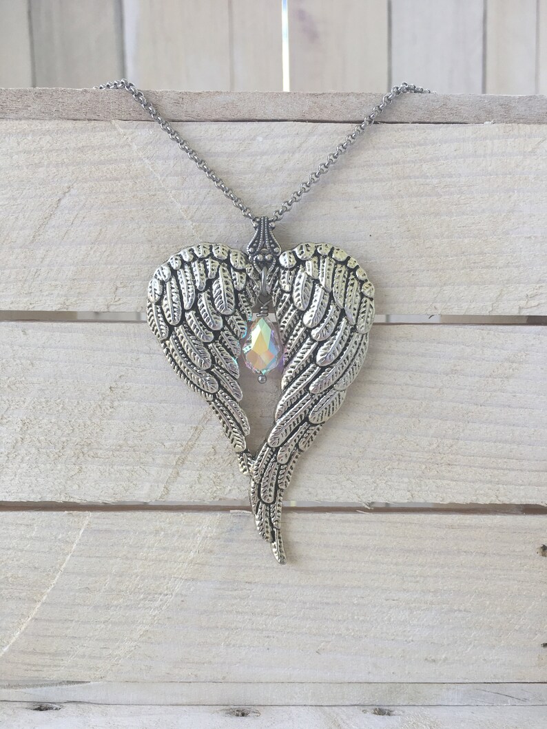 Loss of Friend, Grief, Sympathy Gift, Remembrance, Memorial Necklace, Sorry for your loss, Bereavement, Keepsake, Condolence Gift Angel Wing image 1