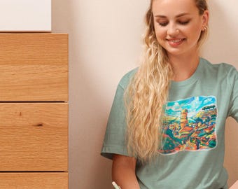 Camino de Santiago Unisex T-shirt: Spain Pilgrim Trail Landscape, El Camino Gift for Hiker