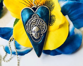 Blue Heart Woman Necklace