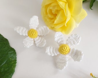 Stud Flower Earrings, Flower Crochet Earrings, Floral Crochet Earrings, Dangle Earrings, Stud Earrings, Unique gift for her / Sandycraft