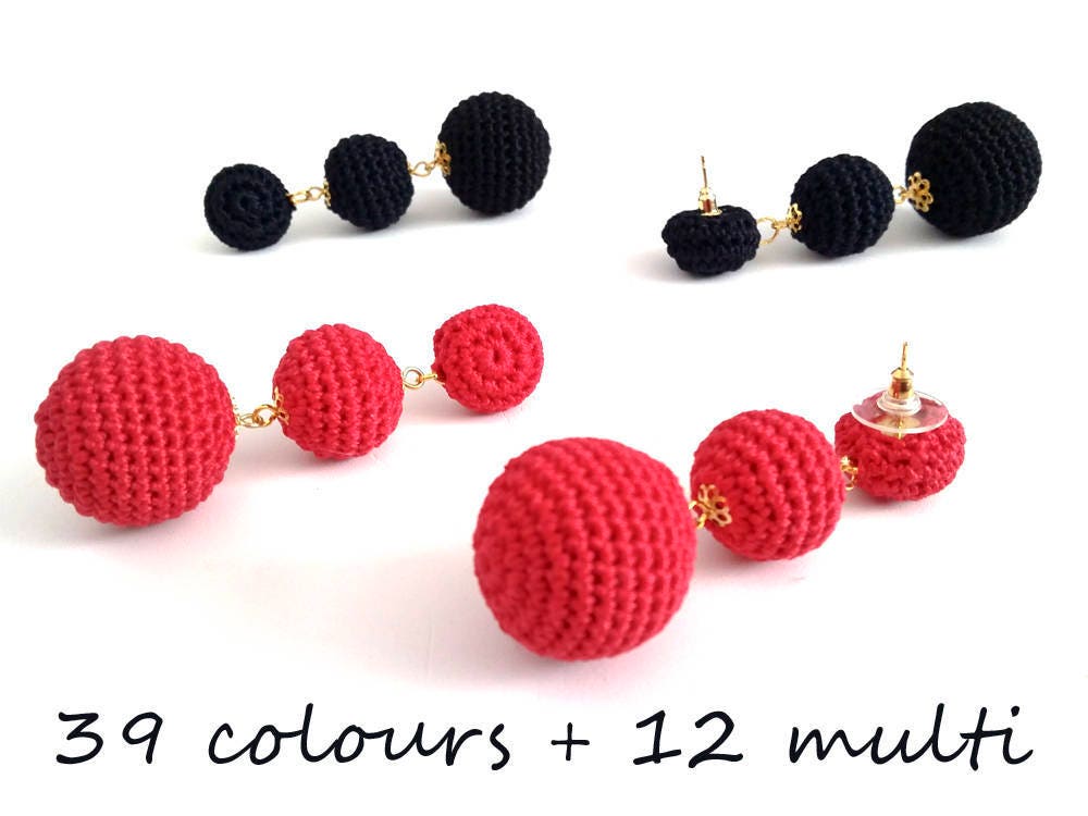 Ball Drop Earrings Stud Drop Ball Earrings Dangle Earrings Etsy UK