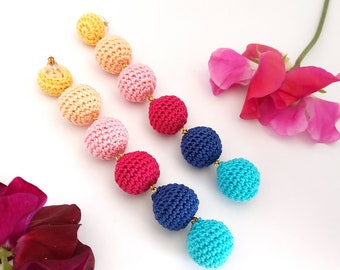 Colorful earrings, Stud six ball earrings, Bon Bon Earrings, Six Ball Colorful Earrings, Stud Lightweight Rainbow Earrings /Sandycraft