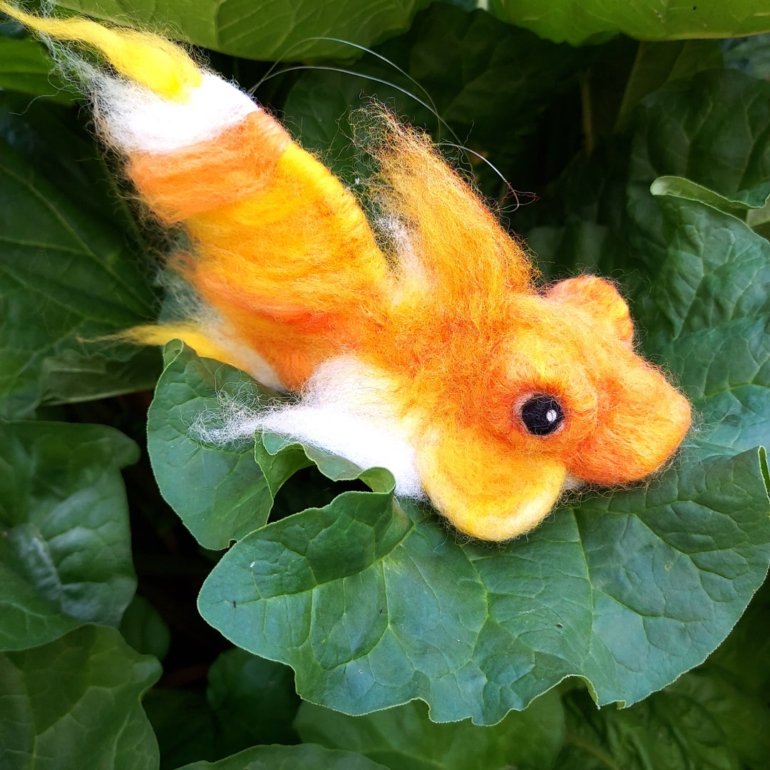 Felted Goldfish Collectibles Art Needle Felted Goldfish Etsy