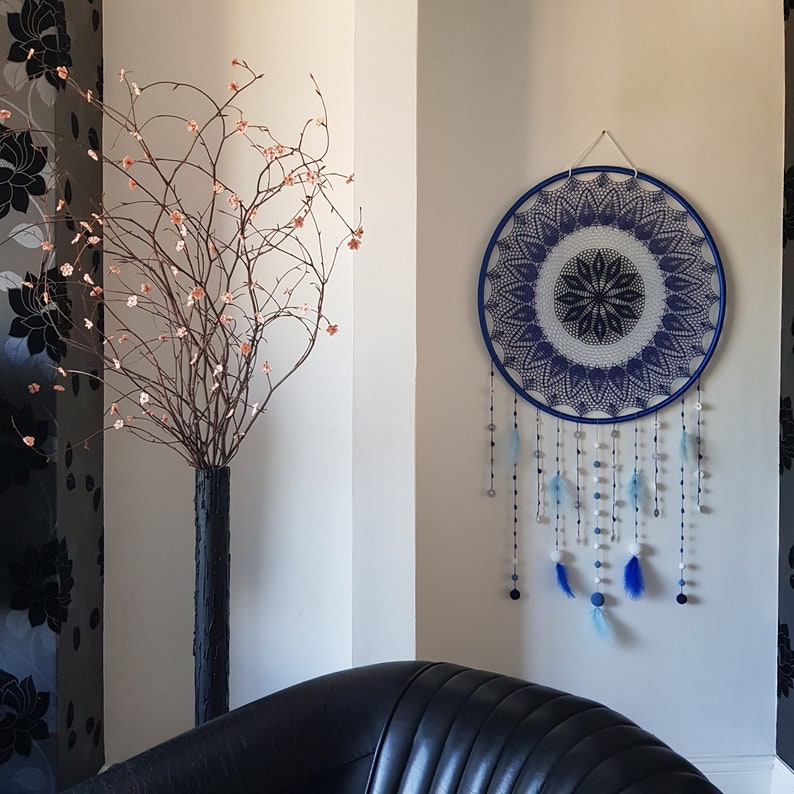 Unique Art Design Blue Wall Hanging Decor Giant Dream Etsy