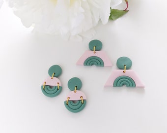 Stud earrings, Polymer clay earrings, Statement earrings, Polymer earrings, Clay stud earrings, Geometric earrings / Sandycraft