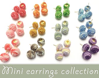 Mini Bonbons Earrings, Ball Drop Earrings, Stud Ball Earrings, Drop Ball Earrings in multi colours, Les bonbons Earrings / Sandycraft