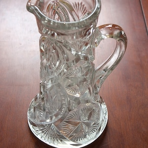 Antique American Brilliant Tankard or Pitcher
