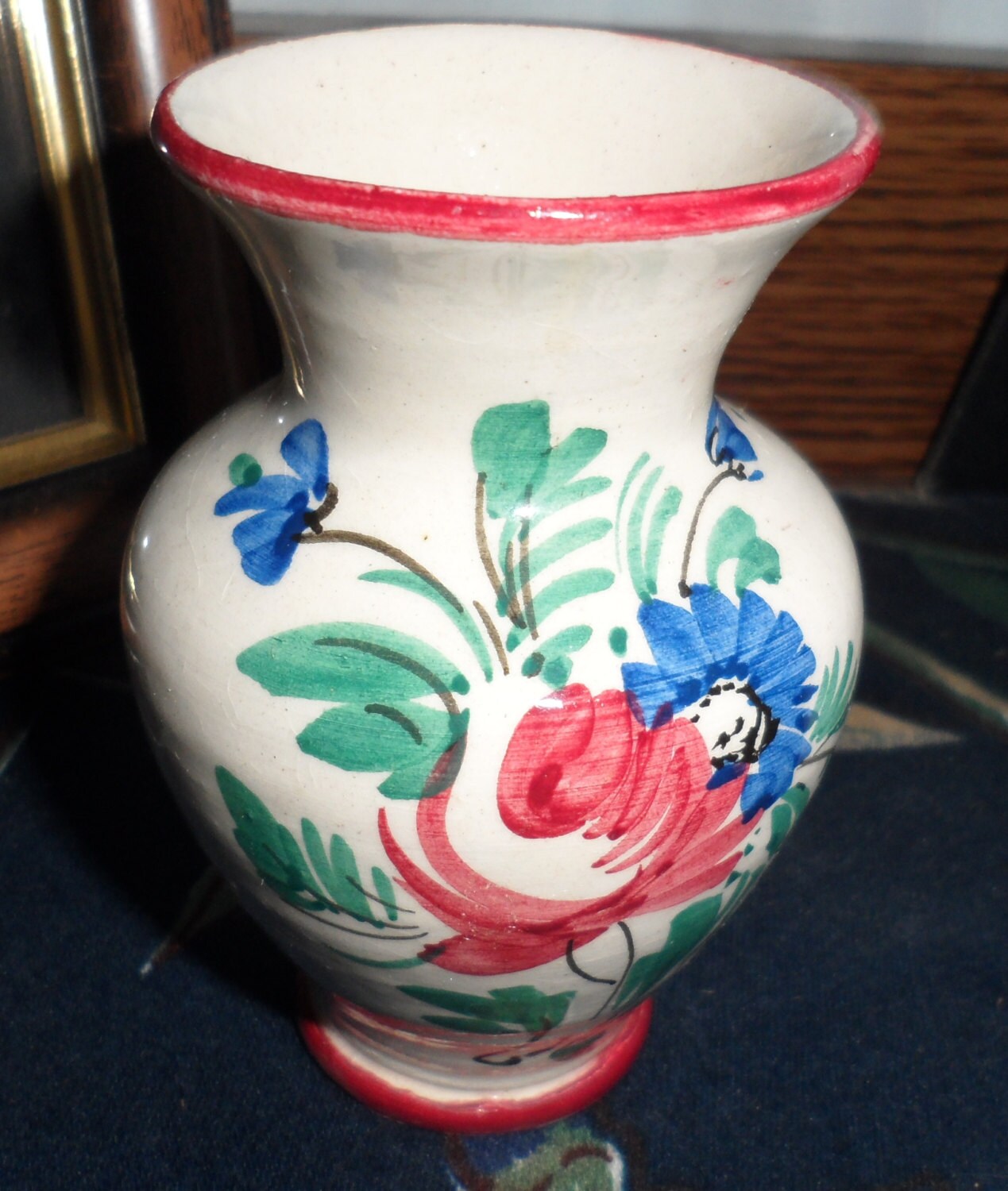1950s / ITALIAN MAJOLICA VASE / Small Hand Painted Majolica Etsy