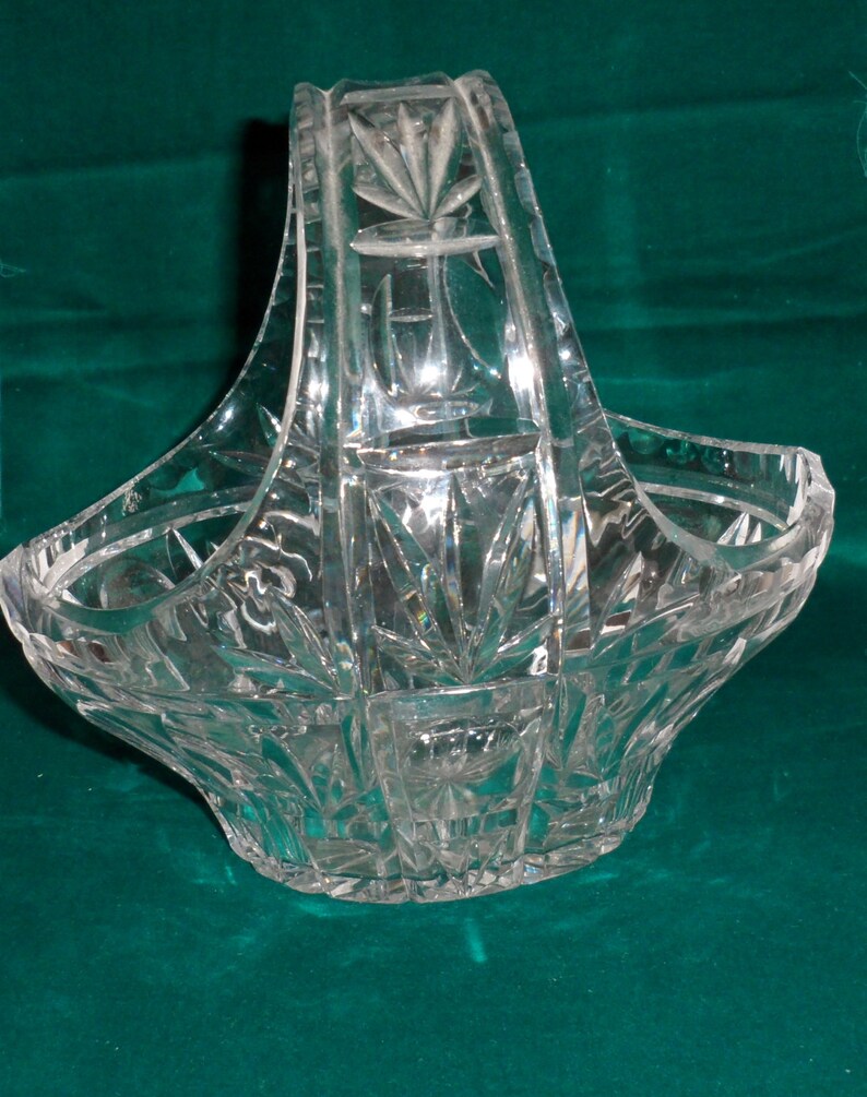 BOHEMIA CZECH Lead Cut Crystal Basket/reduced Price/brilliant Etsy
