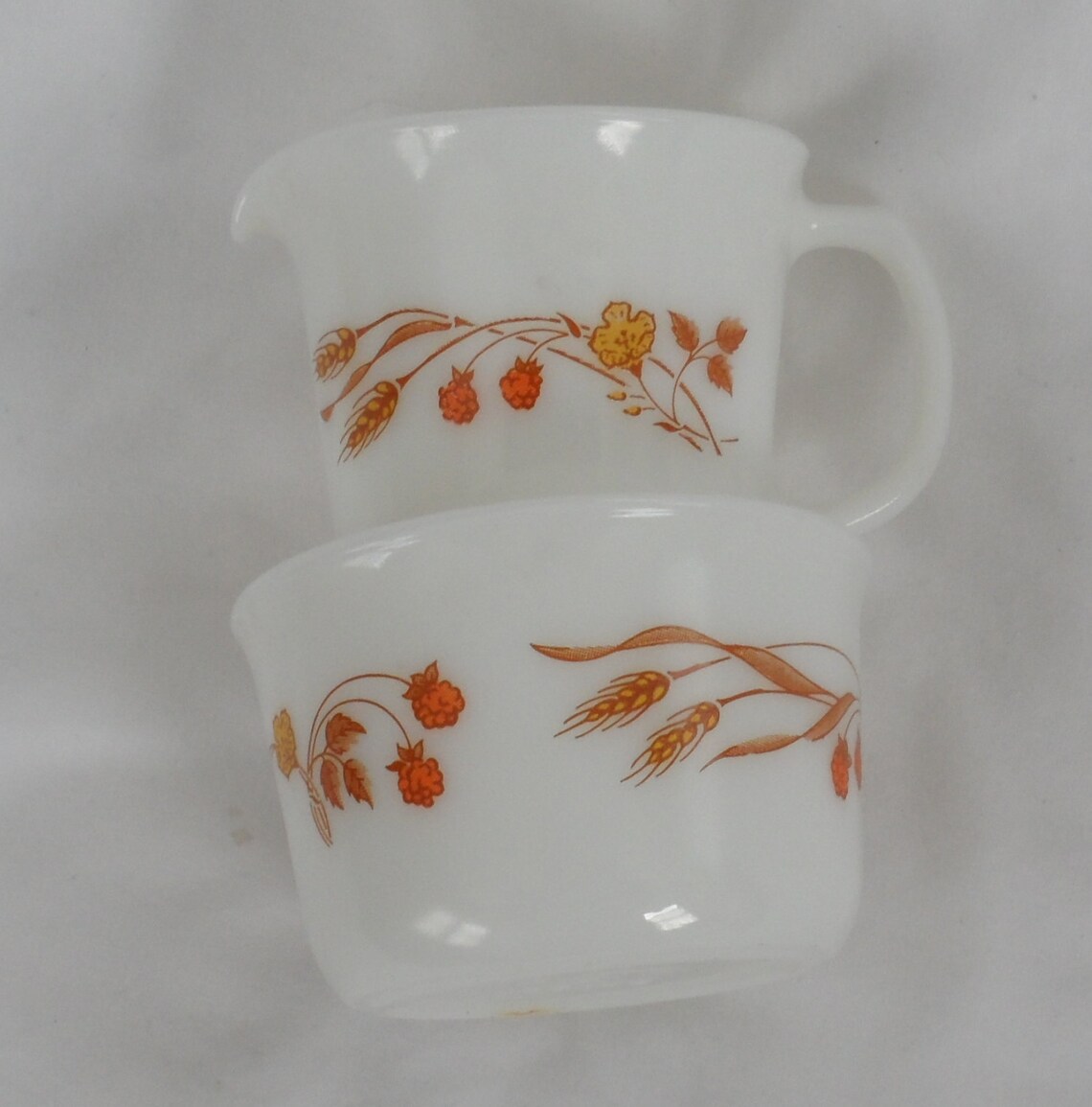 VINTAGE PYREX Cream and Sugar Set/1980's Pyrex Harvest Etsy