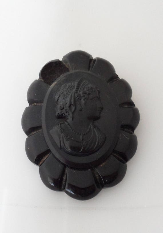 ANTIQUE 1800's MOURNING BAKELITE Brooch/Mourning B