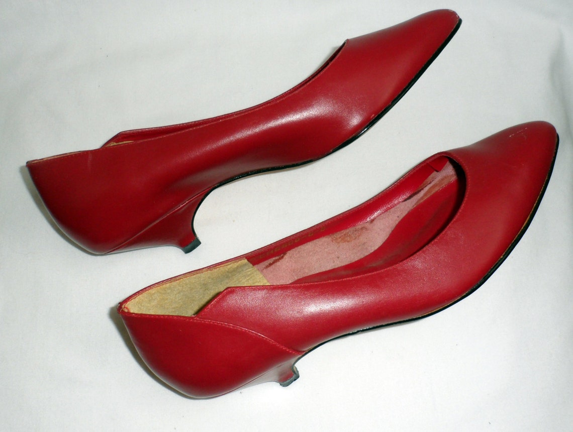 ROTE SCHUHE/Retro 1960/Größe 6B/rot Heeled Pumps/Designer Reda Etsy