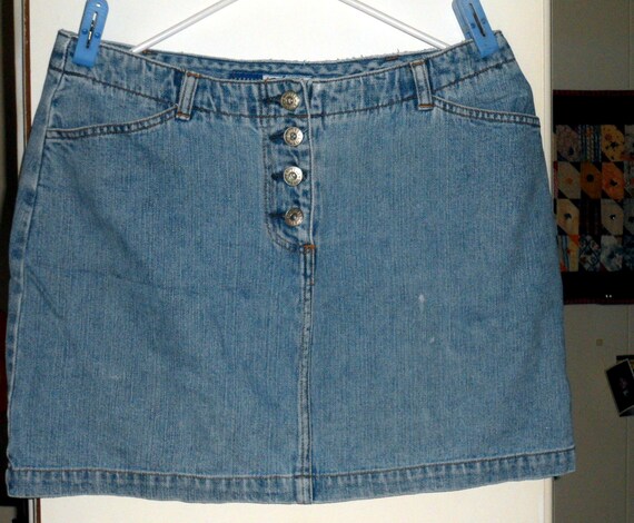 Vintage 1990's EXPRESS BLEUS 100% Denim Mini Skirt