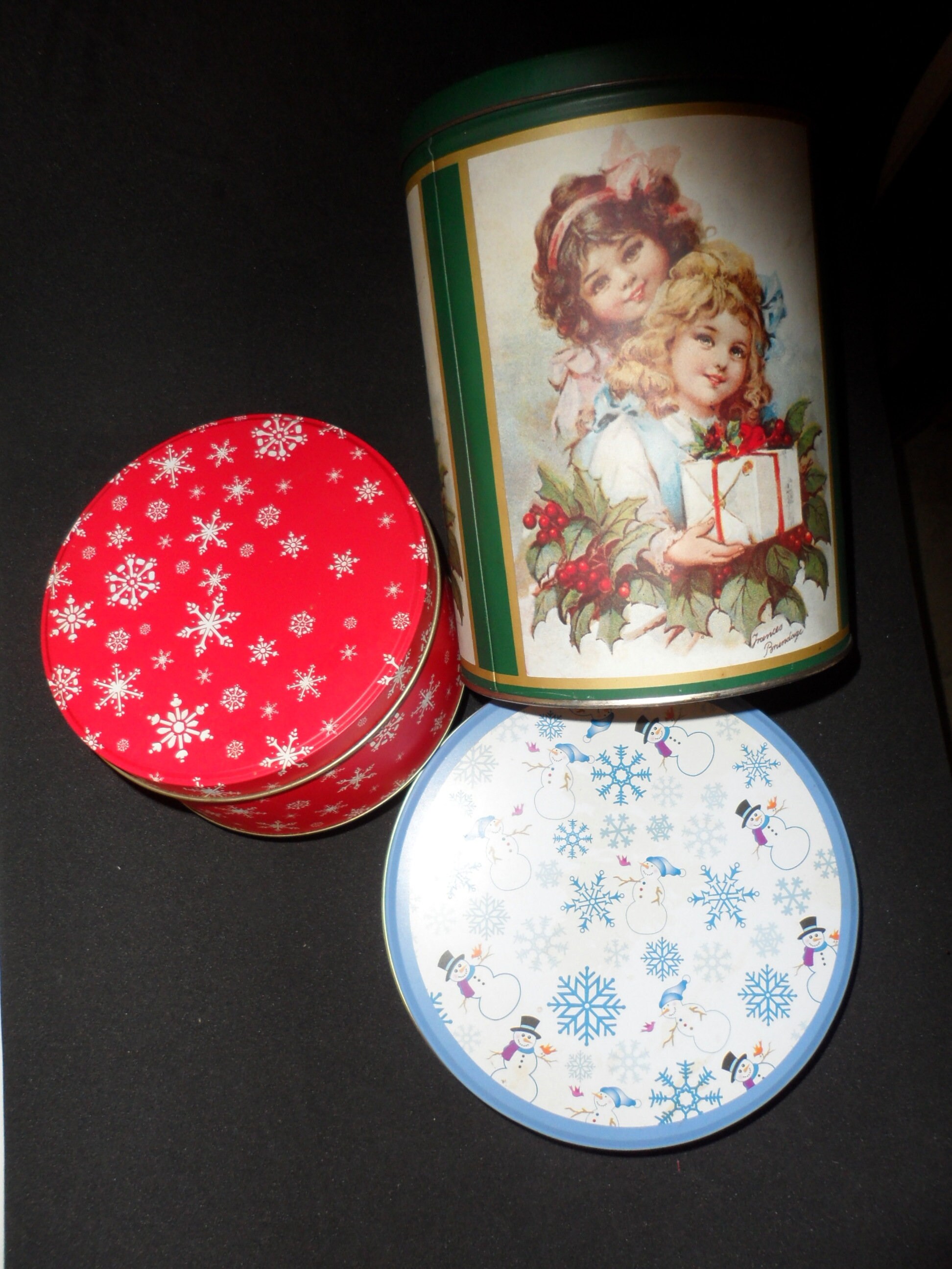 Lot of 3 Vintage Christmas Cookie Tins/biscuit Tins/gift Etsy UK