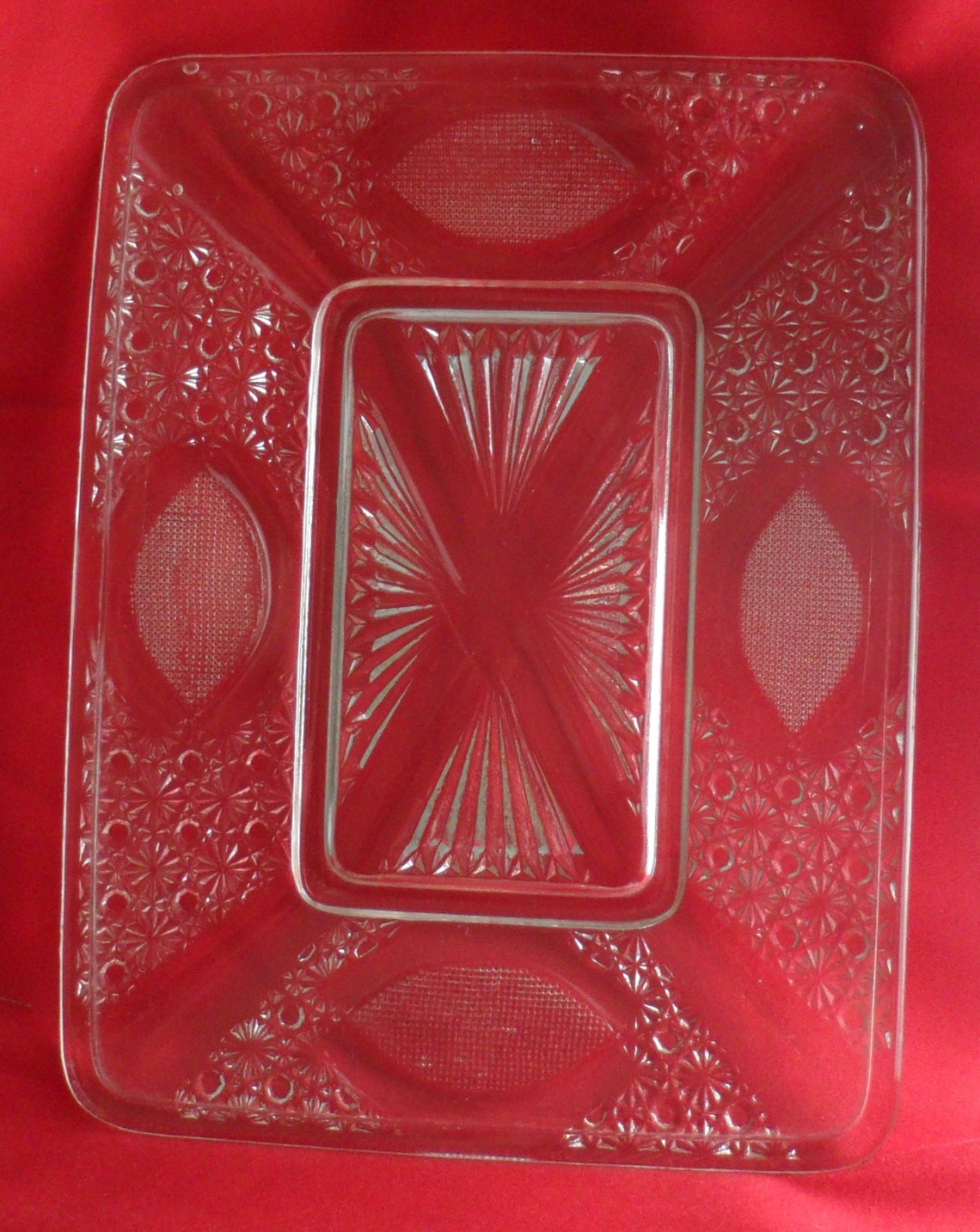 ETCHED GLASS TrayCirca 1960s RECTANGULAR Large Glass Tray Etsy