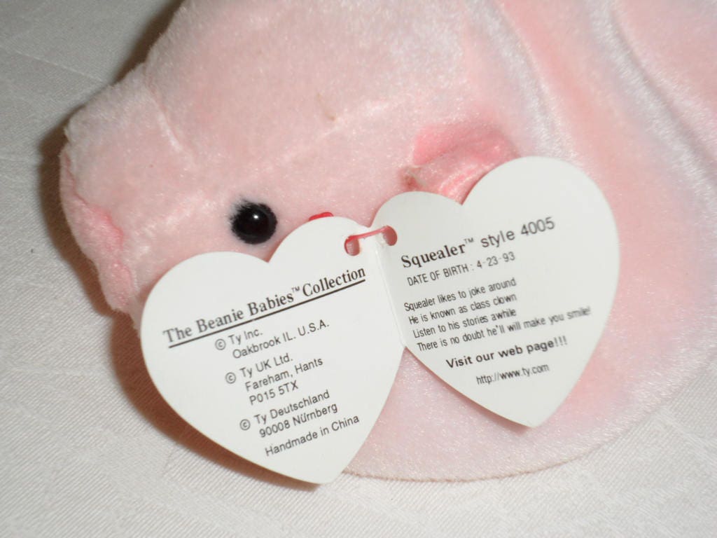 Ty Beanie Baby Squealer RARE Many Errors On Tags PVC Pellets