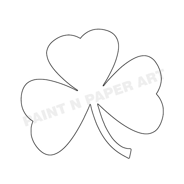 Printable Shamrock Template - PDF, Digital Download, Download Shamrock, School Projects, Kids Crafts, 6 inch Shamrock