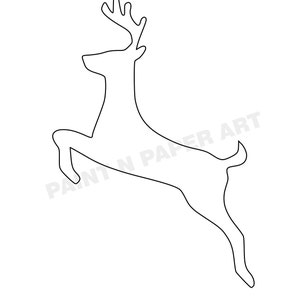 Modello di renna stampabile-PDF, download di renne digitali, artigianato per bambini, progetti scolastici, HT da 9 pollici