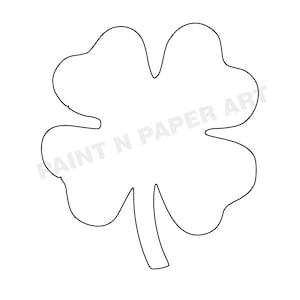Modèle de trèfle imprimable - PDF, téléchargement numérique, téléchargement Shamrock, projets scolaires, page couleur pour enfant, trèfle de 7 pouces